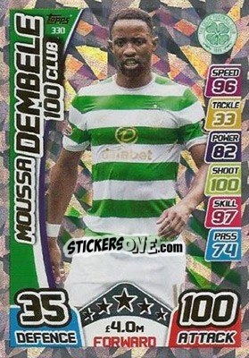 Sticker Moussa Dembélé - SPFL 2017-2018. Match Attax n. 330 - Topps