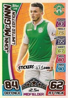 Sticker John McGinn - SPFL 2017-2018. Match Attax n. LE-1B - Topps