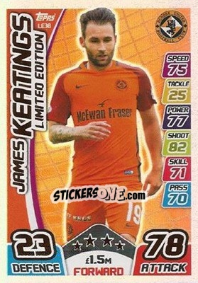 Sticker James Keatings - SPFL 2017-2018. Match Attax n. LE-3B - Topps