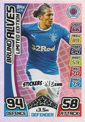 Sticker Bruno Alves - SPFL 2017-2018. Match Attax n. LE-3S - Topps