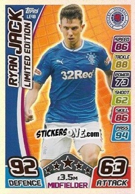 Sticker Ryan Jack - SPFL 2017-2018. Match Attax n. LE-4B - Topps