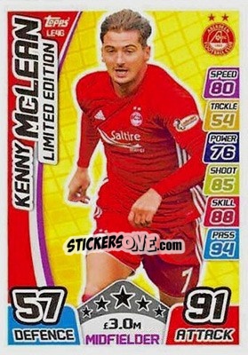 Cromo Kenny McLean - SPFL 2017-2018. Match Attax - Topps