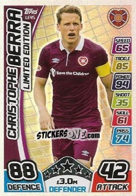 Sticker Christophe Berra - SPFL 2017-2018. Match Attax n. LE-4S - Topps
