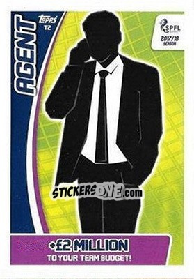 Sticker Agent Card - SPFL 2017-2018. Match Attax n. T2 - Topps
