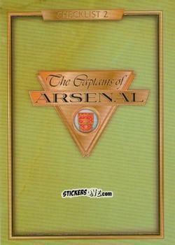 Figurina Checklist 2 - The Captains Of Arsenal n. 53 - Futera
