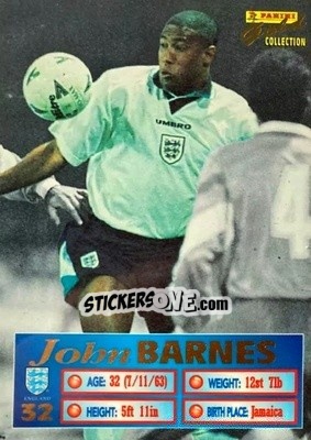 Sticker John Barnes - England Stars 1996 n. 32 - Panini