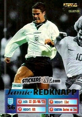 Sticker Jamie Redknapp - England Stars 1996 n. 36 - Panini