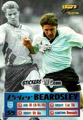 Cromo Peter Beardsley - England Stars 1996 - Panini