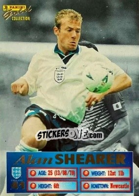 Figurina Alan Shearer - England Stars 1996 - Panini