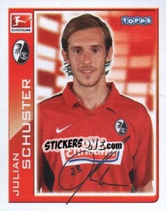 Cromo Julian Schuster - German Football Bundesliga 2010-2011 - Topps