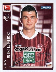 Sticker Jan Simunek - German Football Bundesliga 2010-2011 - Topps