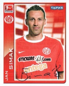 Sticker Jan Simak - German Football Bundesliga 2010-2011 n. 267 - Topps