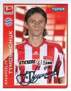 Cromo Anatoliy Tymoshchuk - German Football Bundesliga 2010-2011 - Topps