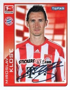 Sticker Miroslav Klose - German Football Bundesliga 2010-2011 n. 315 - Topps