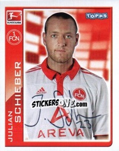 Sticker Julian Schieber - German Football Bundesliga 2010-2011 n. 338 - Topps
