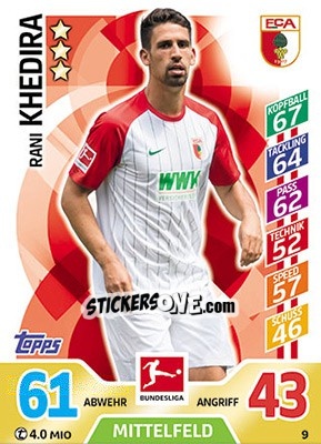 Sticker Rani Khedira - German Fussball Bundesliga 2017-2018. Match Attax - Topps