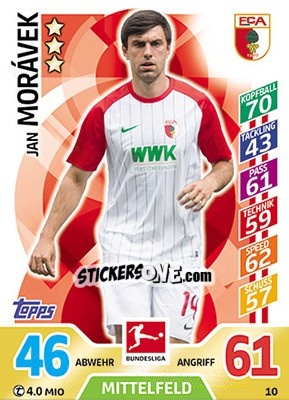 Figurina Jan Morávek - German Fussball Bundesliga 2017-2018. Match Attax - Topps