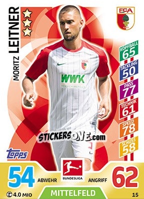 Sticker Moritz Leitner - German Fussball Bundesliga 2017-2018. Match Attax - Topps