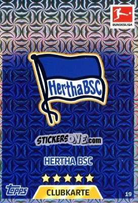 Sticker Clubkarte - German Fussball Bundesliga 2017-2018. Match Attax n. 19 - Topps