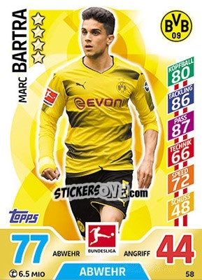 Cromo Marc Bartra - German Fussball Bundesliga 2017-2018. Match Attax - Topps