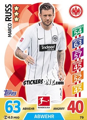 Sticker Marco Russ - German Fussball Bundesliga 2017-2018. Match Attax - Topps