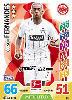 Sticker Gelson Fernandes - German Fussball Bundesliga 2017-2018. Match Attax - Topps