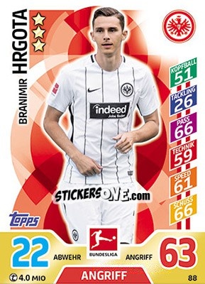 Sticker Branimir Hrgota - German Fussball Bundesliga 2017-2018. Match Attax - Topps