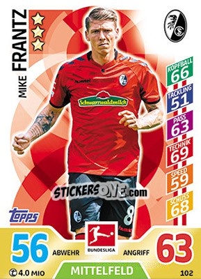 Figurina Mike Frantz - German Fussball Bundesliga 2017-2018. Match Attax - Topps