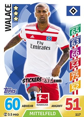 Figurina Walace - German Fussball Bundesliga 2017-2018. Match Attax - Topps