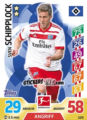 Figurina Sven Schipplock - German Fussball Bundesliga 2017-2018. Match Attax - Topps