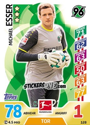 Sticker Michael Esser - German Fussball Bundesliga 2017-2018. Match Attax - Topps