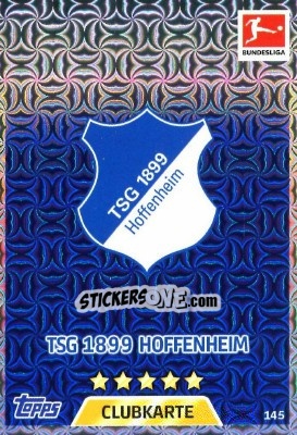 Sticker Clubkarte - German Fussball Bundesliga 2017-2018. Match Attax - Topps