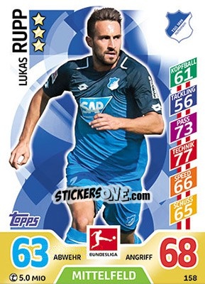 Figurina Lukas Rupp - German Fussball Bundesliga 2017-2018. Match Attax - Topps