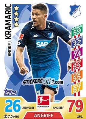 Sticker Andrej Kramaric - German Fussball Bundesliga 2017-2018. Match Attax - Topps