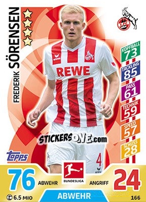 Figurina Frederik Sörensen - German Fussball Bundesliga 2017-2018. Match Attax - Topps