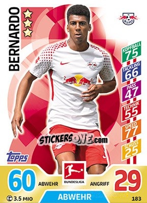 Sticker Bernardo - German Fussball Bundesliga 2017-2018. Match Attax - Topps