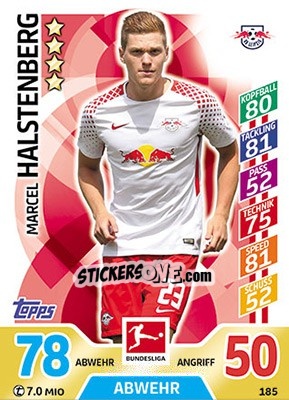 Cromo Marcel Halstenberg - German Fussball Bundesliga 2017-2018. Match Attax - Topps