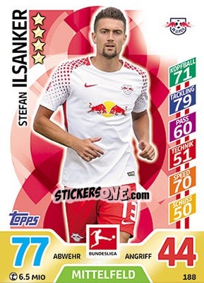 Sticker Stefan Ilsanker - German Fussball Bundesliga 2017-2018. Match Attax - Topps