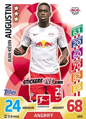 Cromo Jean-Kévin Augustin - German Fussball Bundesliga 2017-2018. Match Attax - Topps