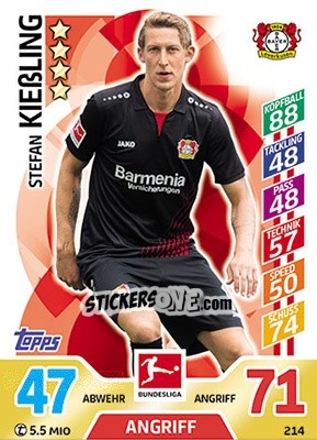 Sticker Stefan Kießling - German Fussball Bundesliga 2017-2018. Match Attax - Topps