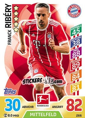 Sticker Franck Ribéry - German Fussball Bundesliga 2017-2018. Match Attax - Topps