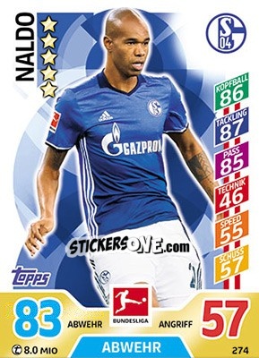 Cromo Naldo - German Fussball Bundesliga 2017-2018. Match Attax - Topps