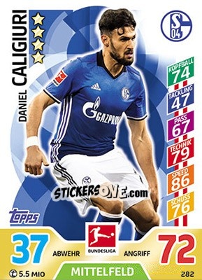 Sticker Daniel Caligiuri - German Fussball Bundesliga 2017-2018. Match Attax - Topps