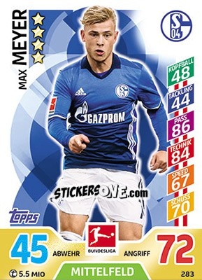 Figurina Max Meyer - German Fussball Bundesliga 2017-2018. Match Attax - Topps