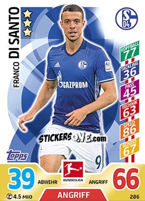 Figurina Franco Di Santo - German Fussball Bundesliga 2017-2018. Match Attax - Topps