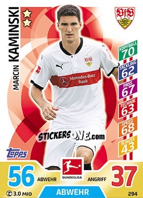 Cromo Marcin Kamiński - German Fussball Bundesliga 2017-2018. Match Attax - Topps