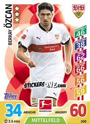 Sticker Berkay Özcan - German Fussball Bundesliga 2017-2018. Match Attax - Topps