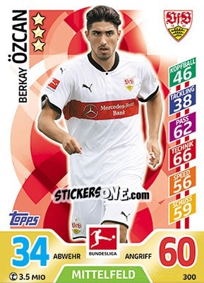 Figurina Berkay Özcan - German Fussball Bundesliga 2017-2018. Match Attax - Topps