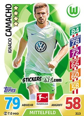 Sticker Ignacio Camacho - German Fussball Bundesliga 2017-2018. Match Attax - Topps