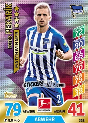 Cromo Peter Pekarík - German Fussball Bundesliga 2017-2018. Match Attax - Topps